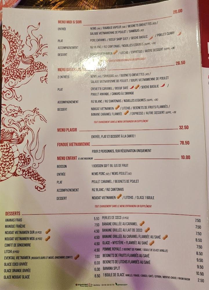 Restaurant Kim Long - Menu Image 1